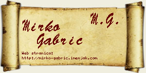 Mirko Gabrić vizit kartica
